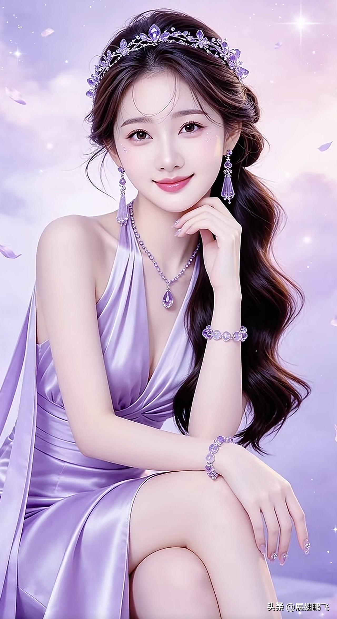 梦幻紫裙公主，闪耀珠宝配饰，仙女下凡！💜✨粉纱玫瑰公主裙 紫色仙女礼服 粉色公