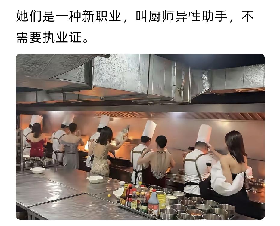 在厨师身边工作的人，叫厨师异性助手。说白了就是一个助手，专门给厨师端菜递酱油啥的