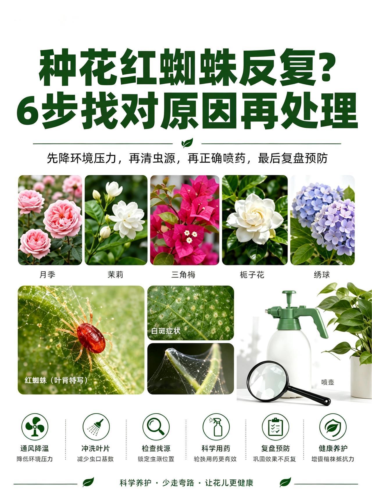 红蜘蛛总是反复？跟着做好这6步 根治不复发🕷️红蜘蛛防不住，别总怪药不行—— 