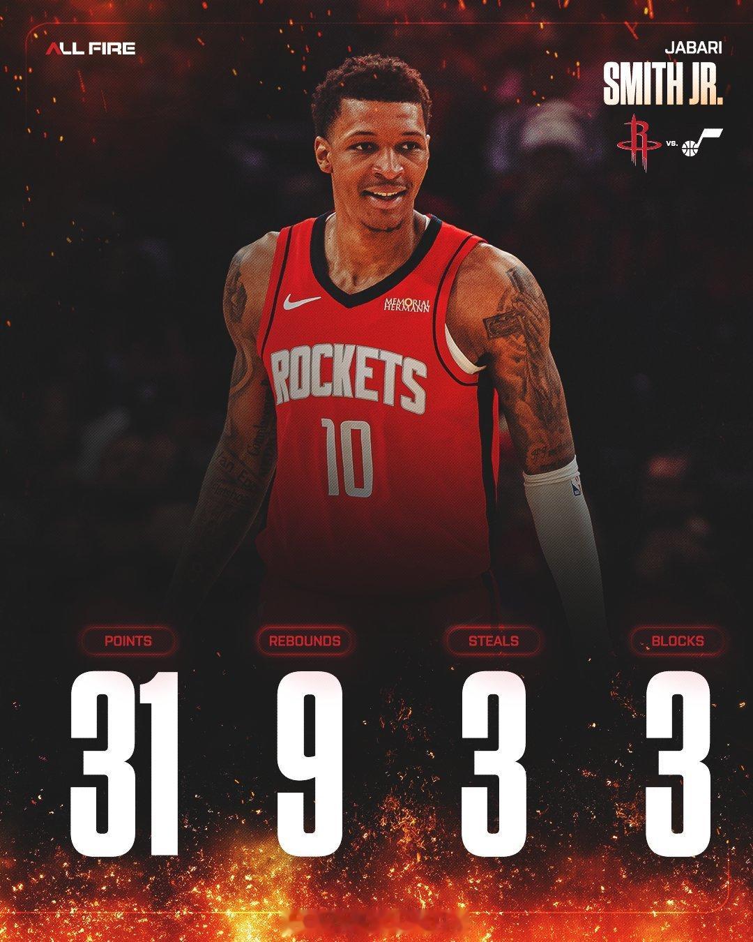 小贾本场以86.7%的真实命中率砍下31分，为生涯最高效的一场的30+。小贾巴里