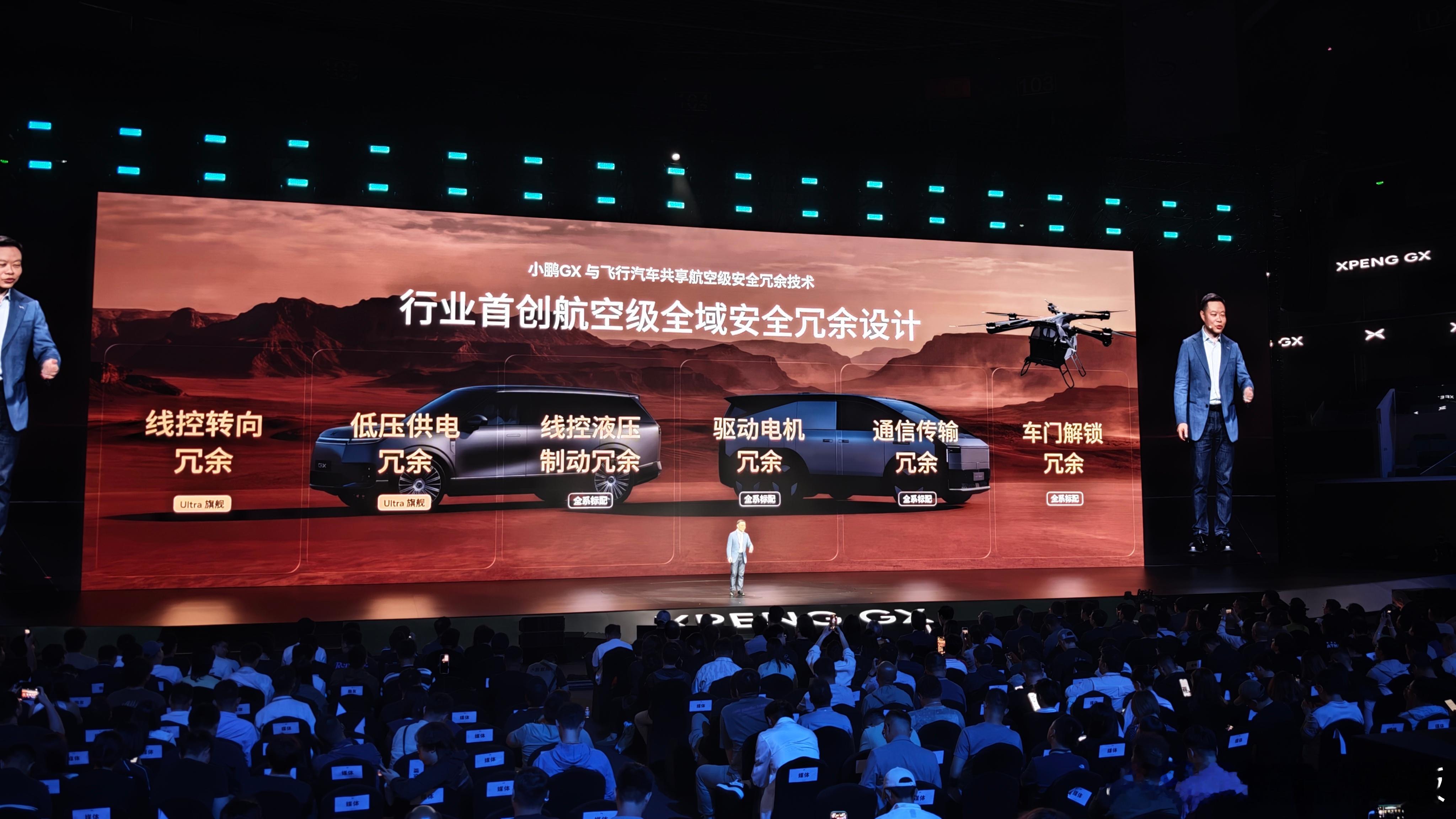 小鹏GX与飞行汽车共享航空级安全冗余技术。小鹏gx发布会小鹏gx全是科技