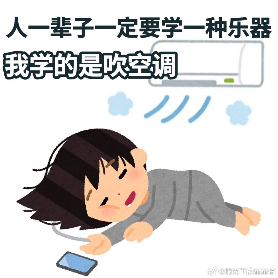 人一辈子，一定要学会一种乐器，我学的是吹空调，你们呢？ 