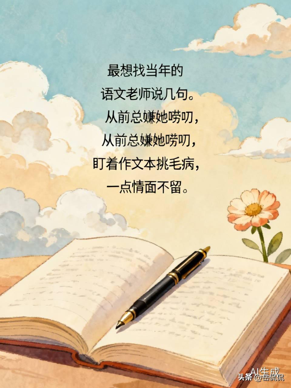 最想找当年的语文老师说几句。从前总嫌她唠叨，盯着作文本挑毛病，一点情面不留。年少