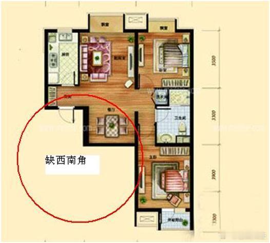 #慧剑先生[超话]##慧剑先生# 这种户型房子所缺西南角方位，长住对女主人运势影
