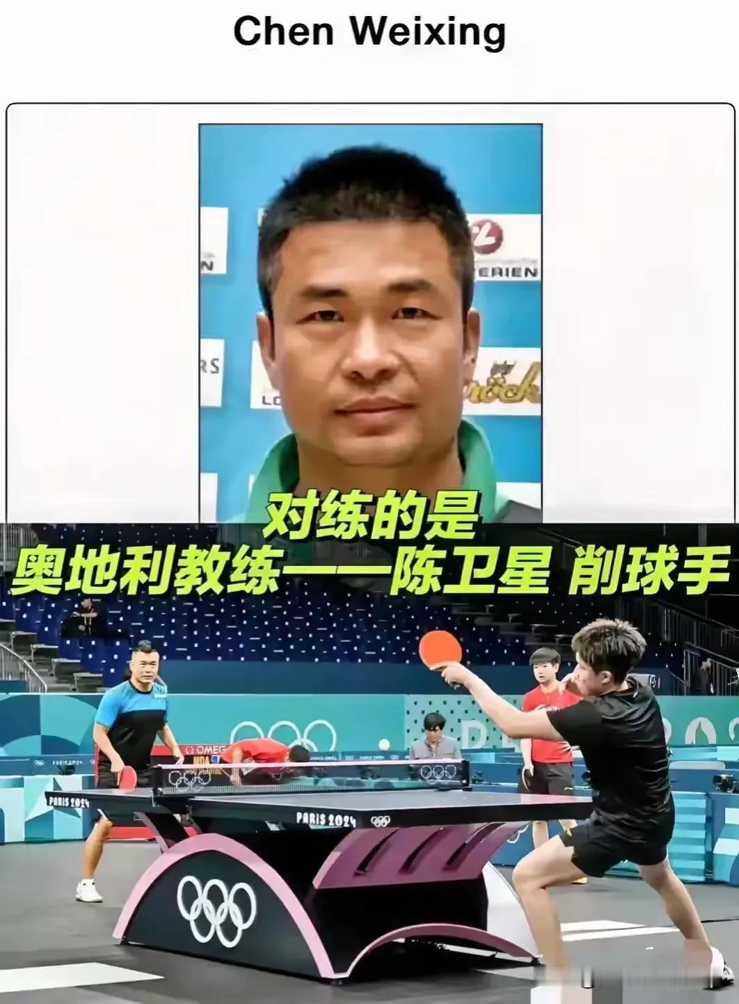 奥地利教练陈卫星当王楚钦陪练
国内削球手没有飞过去陪练
奥地利乒乓球教练陈卫星当