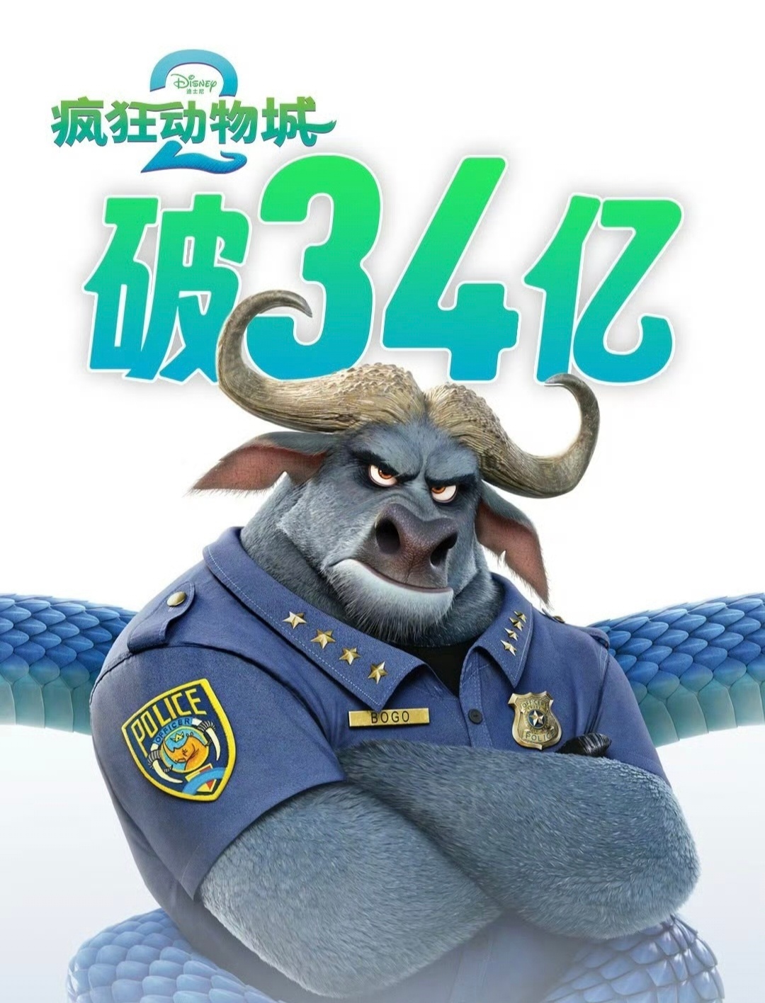 疯狂动物城2票房破34亿 厉害了，突破34亿票房了。国庆到现在的两个月，感觉没啥