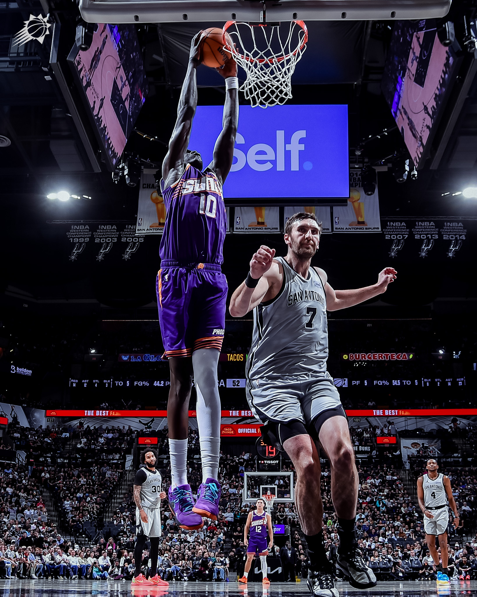 布克助攻！马鲁暴扣  顶住 菲尼克斯太阳 ｜旭日东升 ｜太阳vs马刺