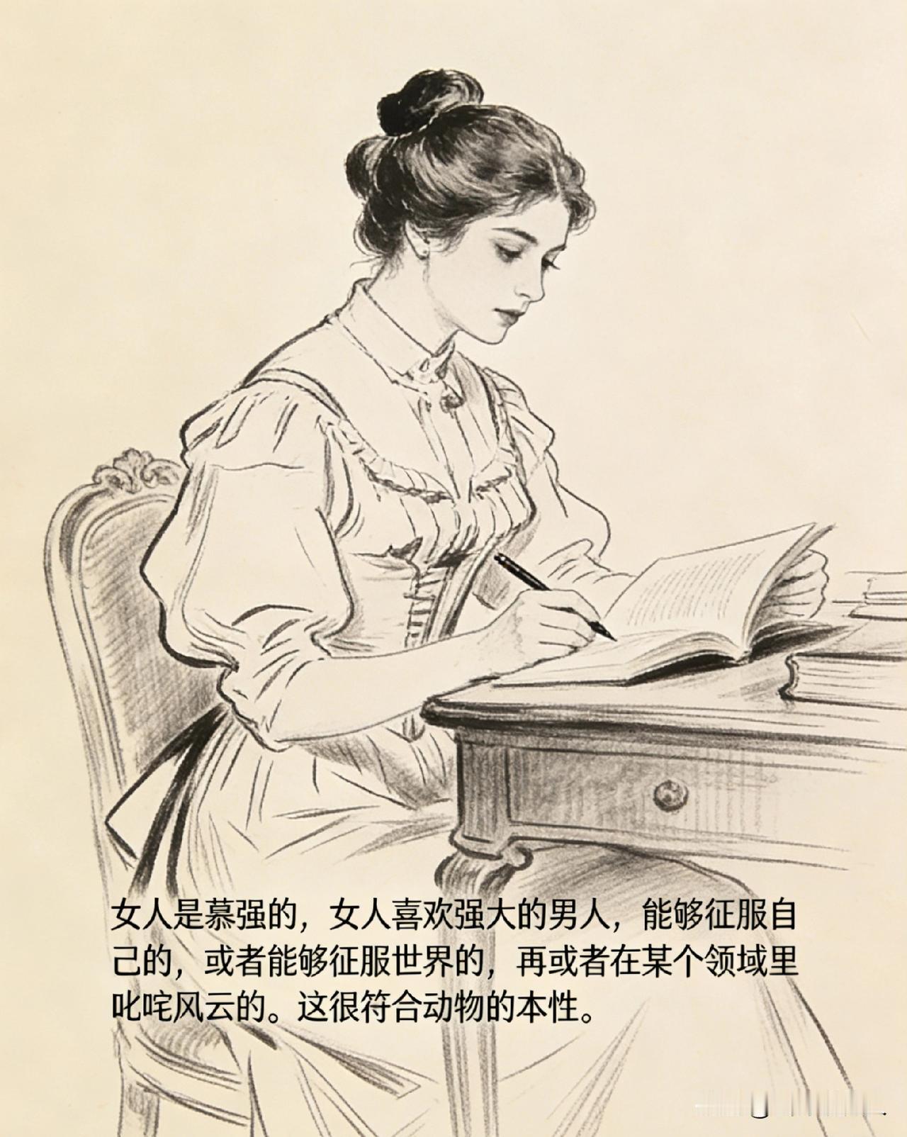 一位心理学家说：
“女人是慕强的，女人喜欢强大的男人，能够征服自己的，或者能够征