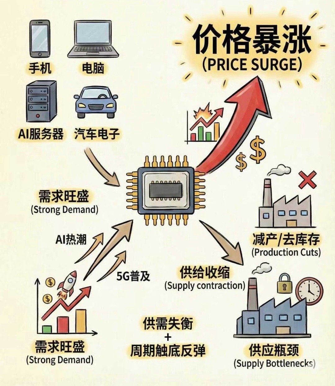 内存价格上涨部分车企涨价很多人可能还没反应过来，内存涨价，为啥车也跟着涨价？其实