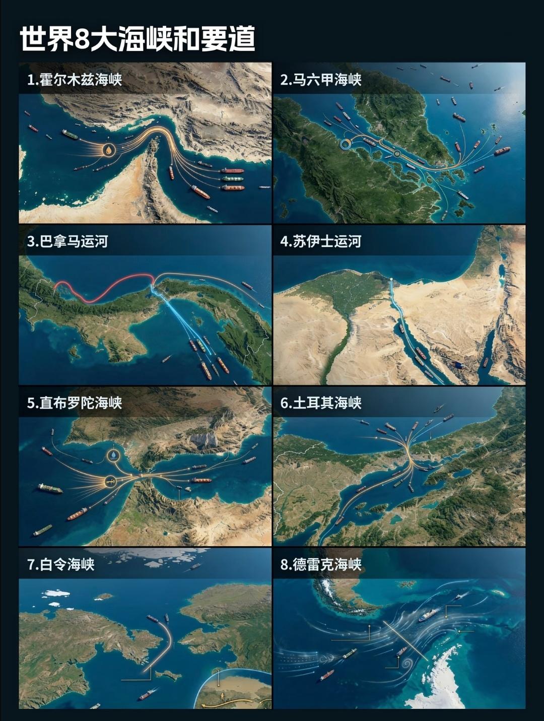 涨知识！世界八大海峡和要道...