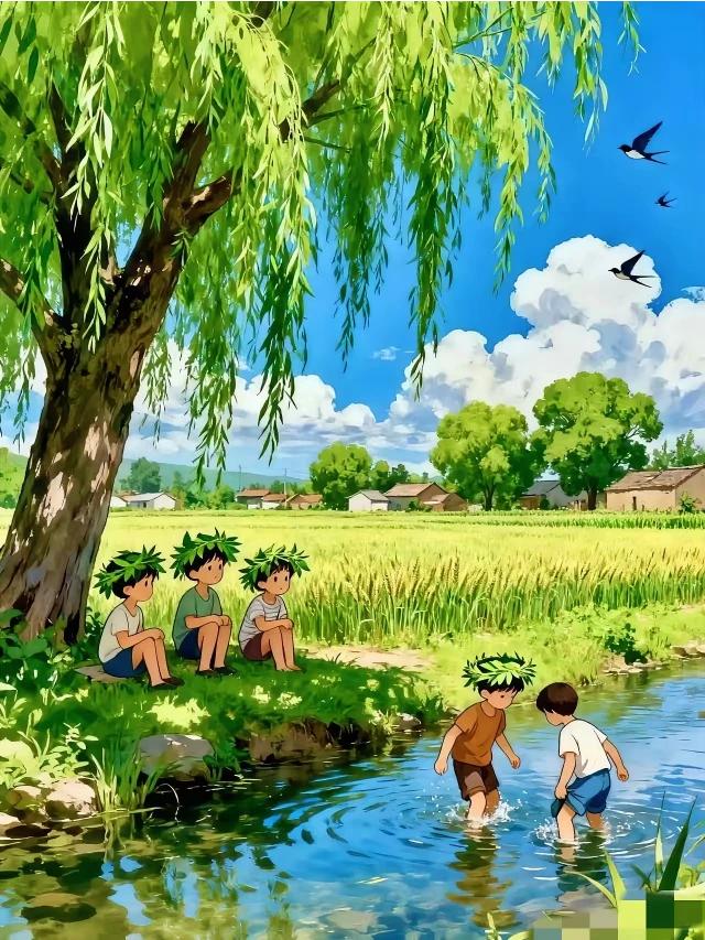 上联：柳荫记取儿时梦
 下联：如今想起仍温馨