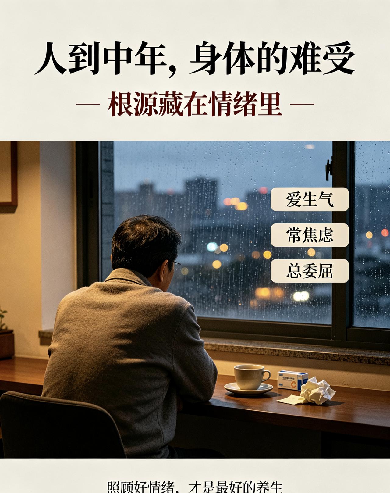 人到中年，身体的难受，多半藏在情绪里
 
人到中年，身上各种不舒服好像越来越多。
