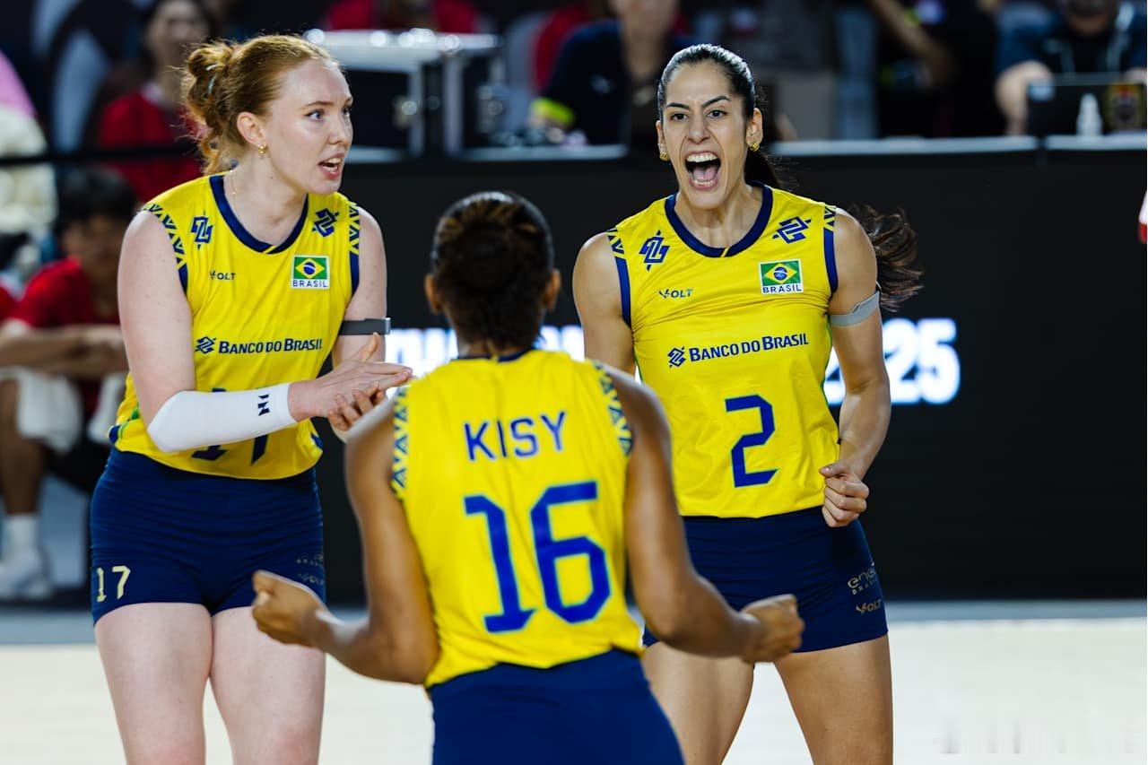 2025年女排世锦赛 第22场，C组，清迈，🇧🇷巴西3-2法国🇫🇷（+0