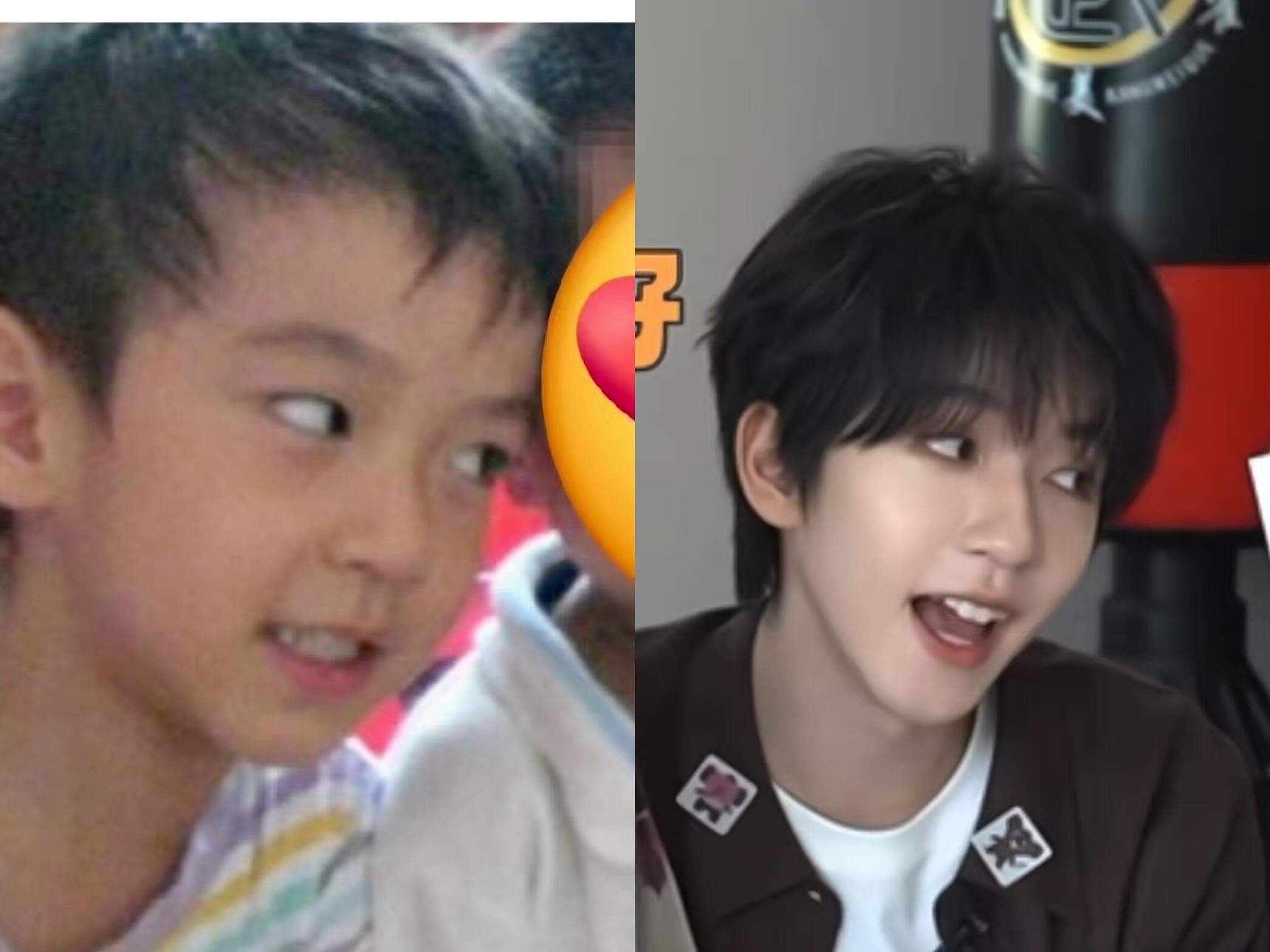 这个小峻霖怎么隔一段时间又出新图头发茂盛了点，其它还是霖霖大王本王！ 