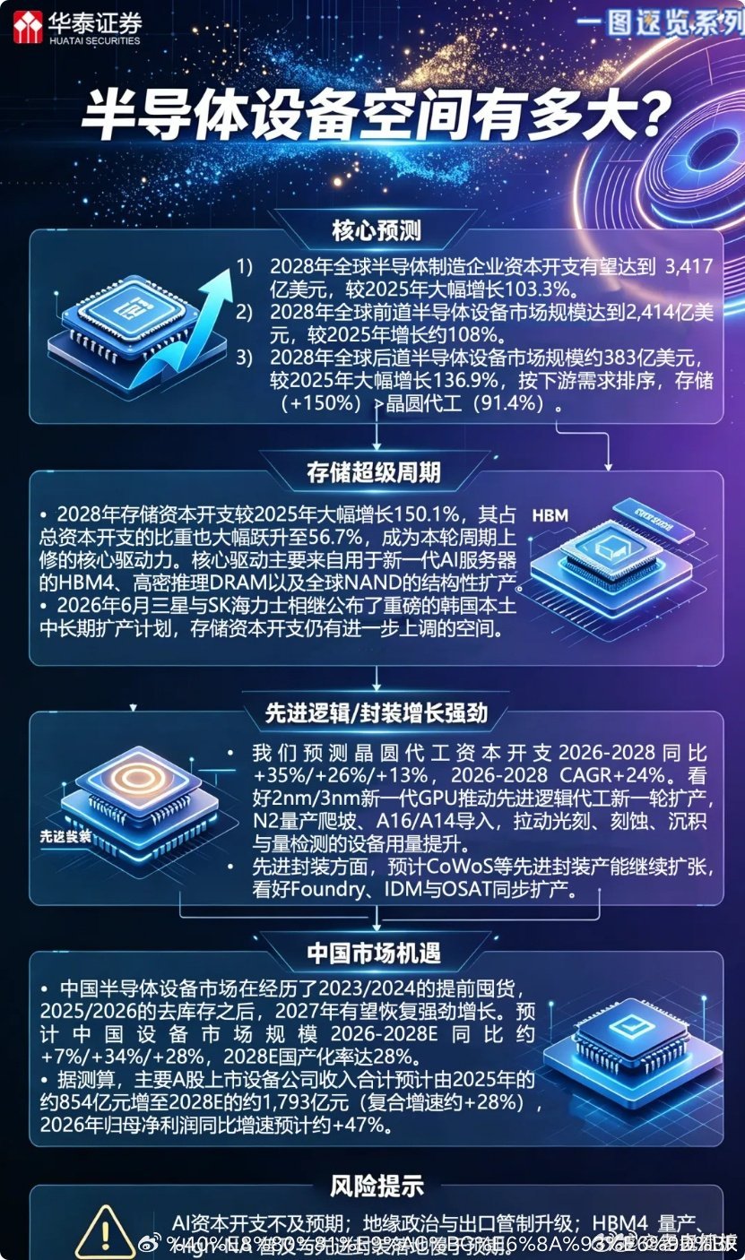 华泰证券：半导体设备空间有多大？ 