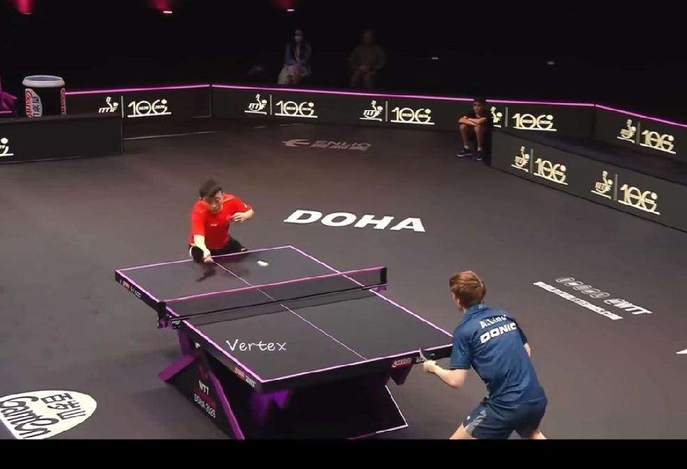 多哈冠军赛陈垣宇3：1林德，
恭喜进入十六强。
在比赛过程中林德投诉陈垣宇一下碰