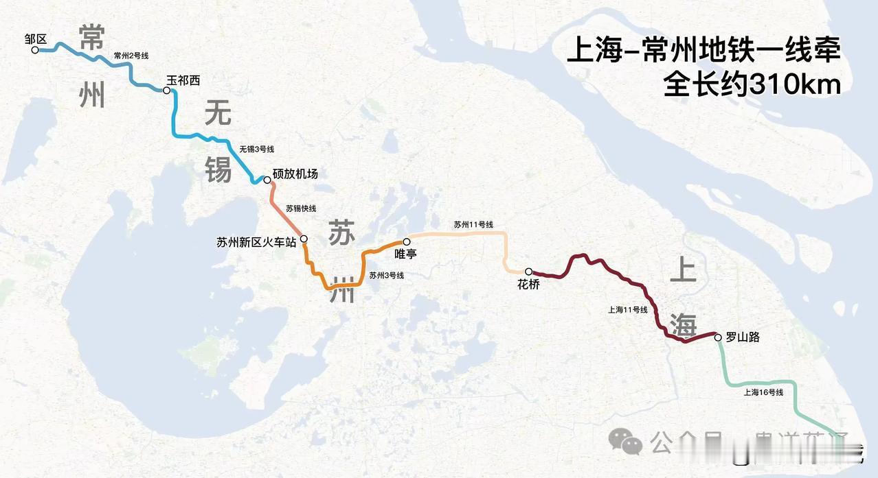 等到苏西锡快线建成之后，上海到常州的地铁一线牵真有可能实现！

目前上海和苏州之