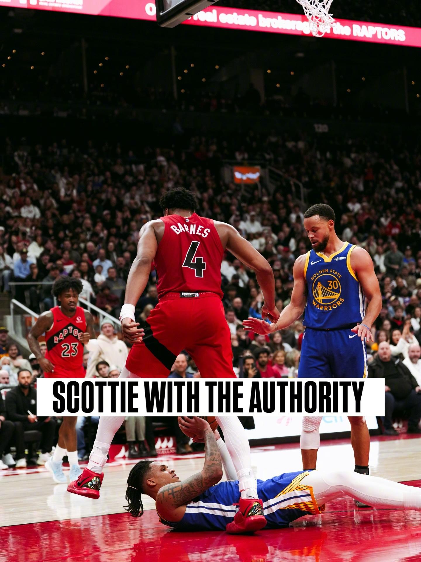 猛龙加时141-127击败勇士。斯科蒂-巴恩斯这场比赛打中锋，全场比赛17投11