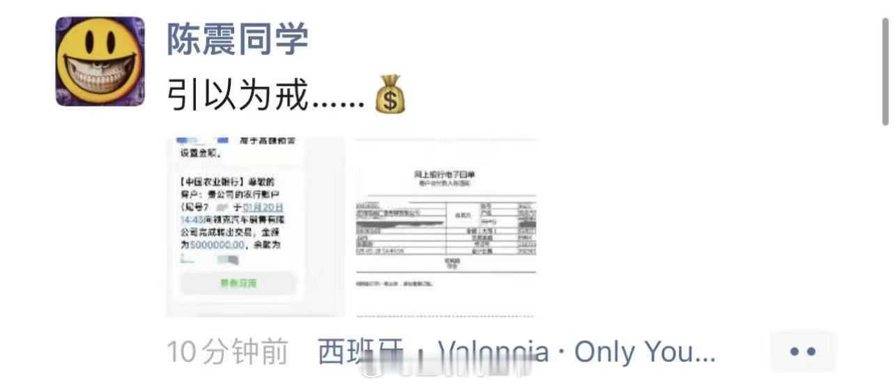 陈震给领克的500万付款了，提前开箱，引以为戒吧！ 