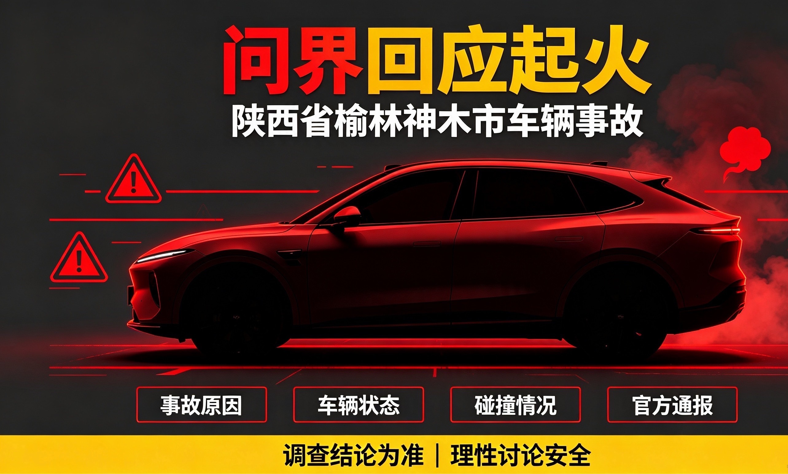 问界回应起火问界回应陕西省榆林神木市车辆事故榆林神木这起车辆事故，目前官方还在调