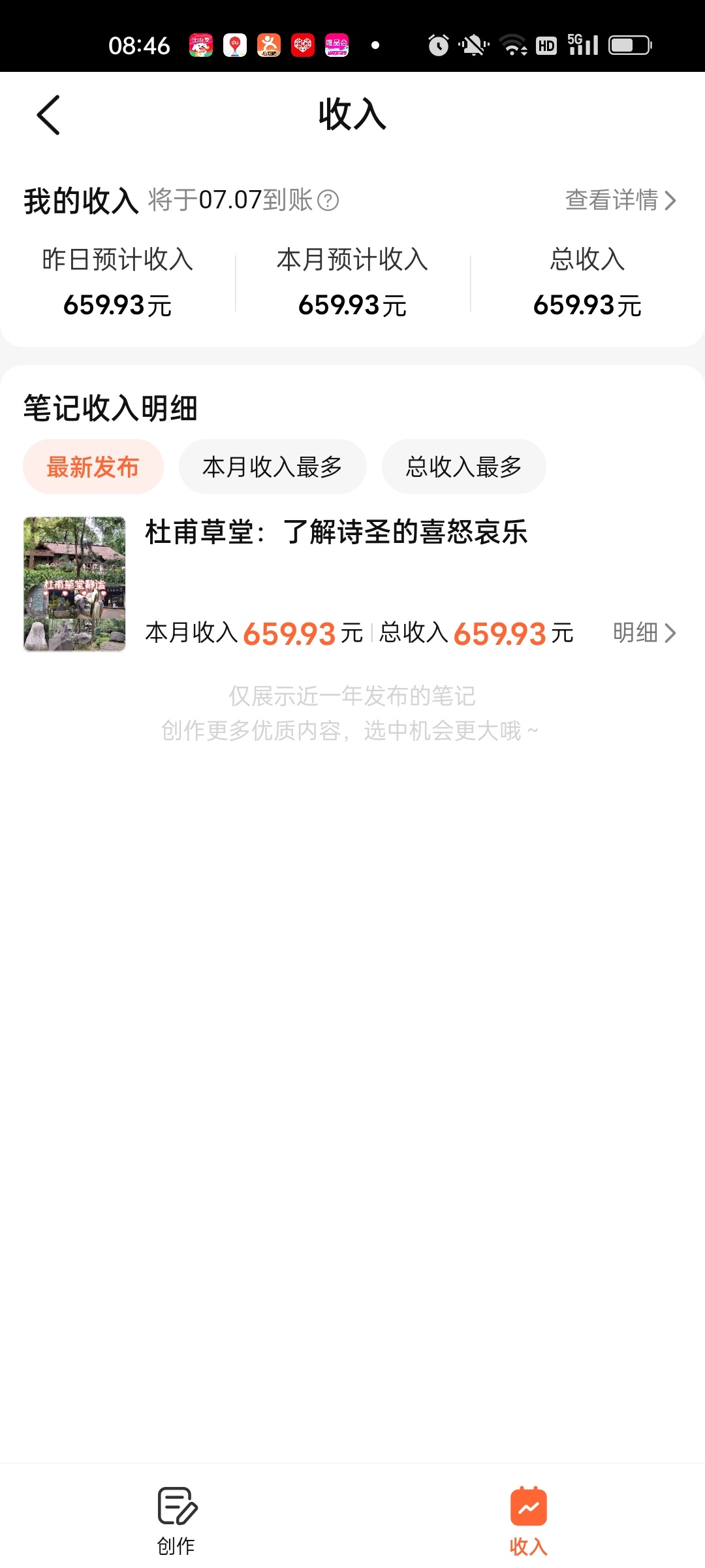 有人听了我的建议，做点评写评价写笔记，一条笔记就赚了六百多块钱。她自己都不敢信。
