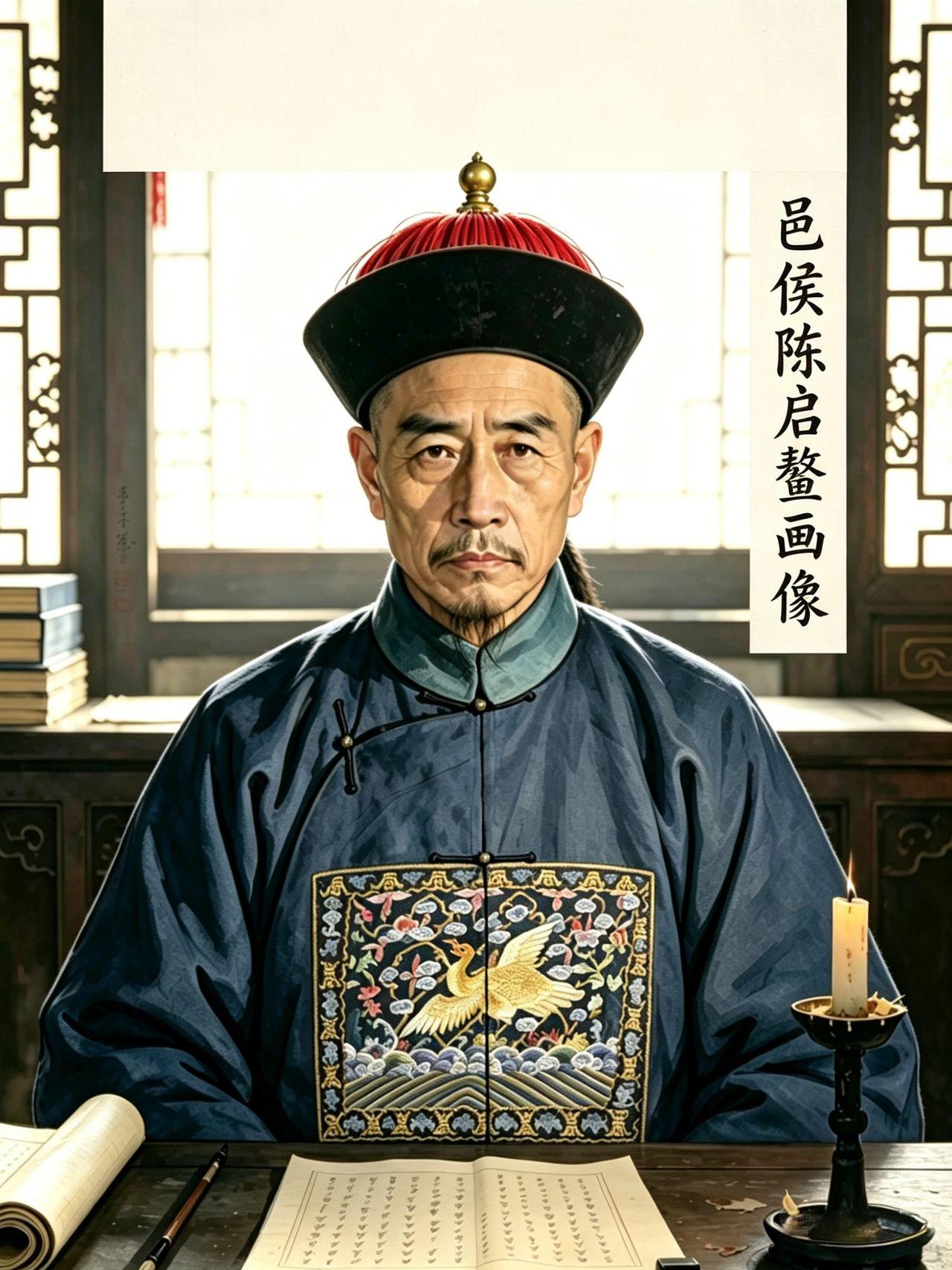 光绪元年《铜梁县志·卷九·名贤》原文记载：
 陈启鳌字石鳞，光明磊落，耻为攕絮之