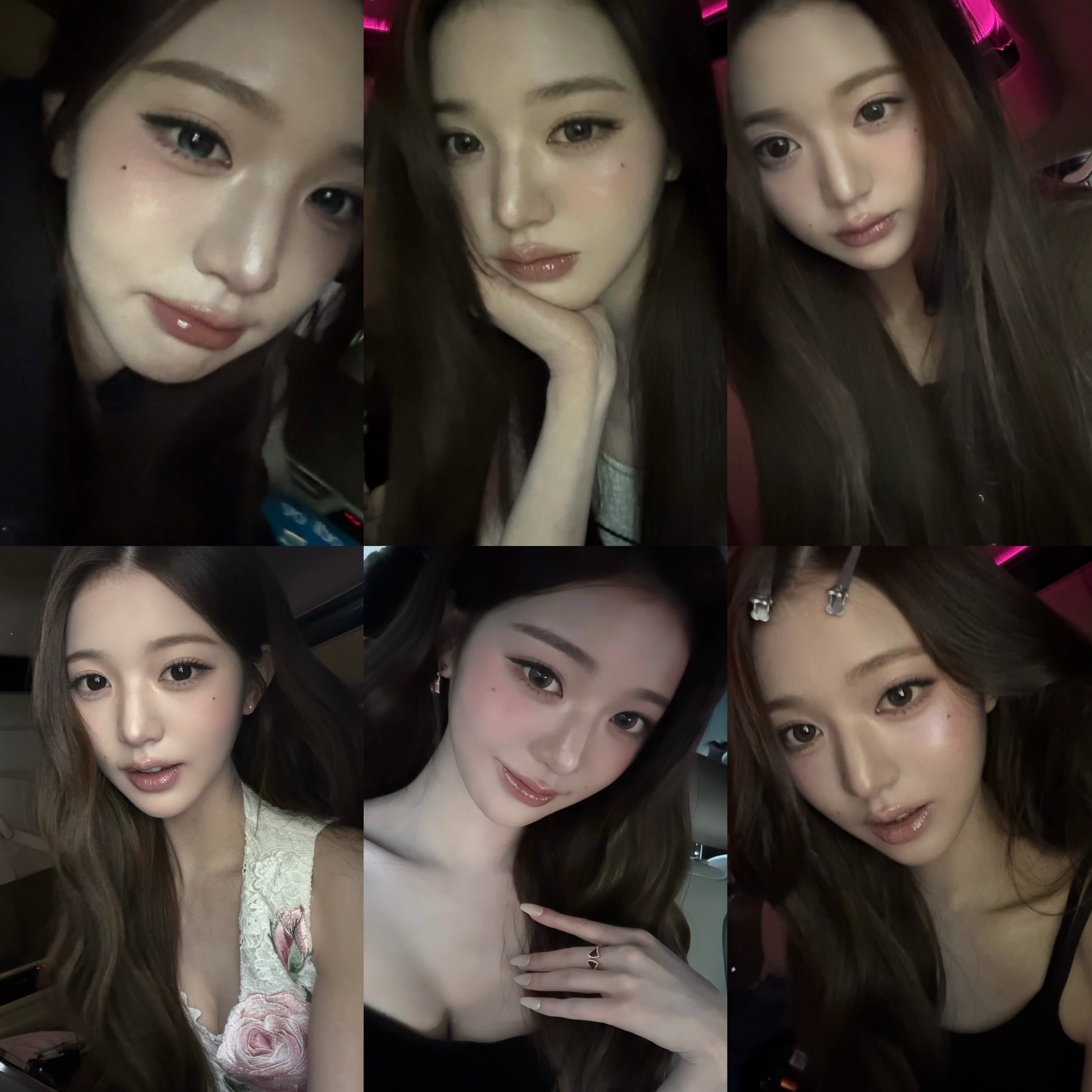 谁知道她从什么时候开始爱上这种风格了 在车上的自拍🤳 