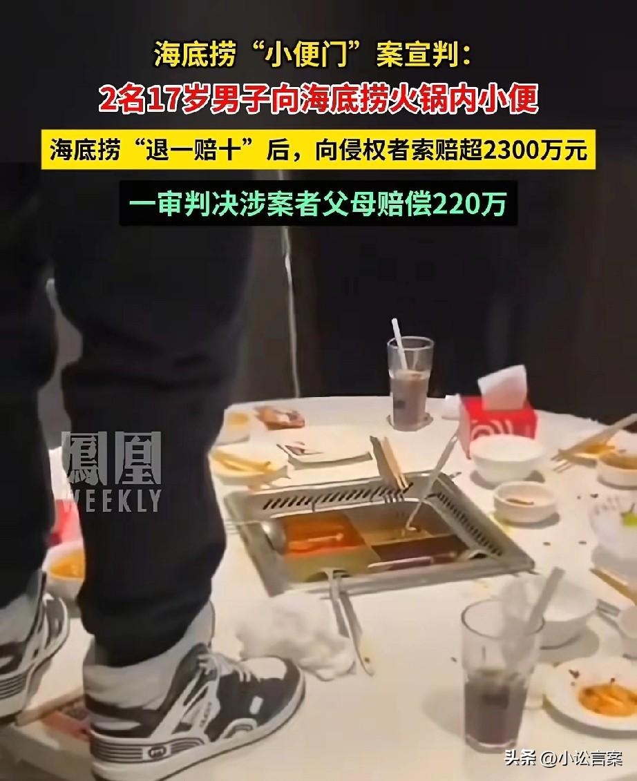 2泡尿判赔220万，恰好2名男子都只有17岁，还是表兄弟，属于未成年人，父母监护