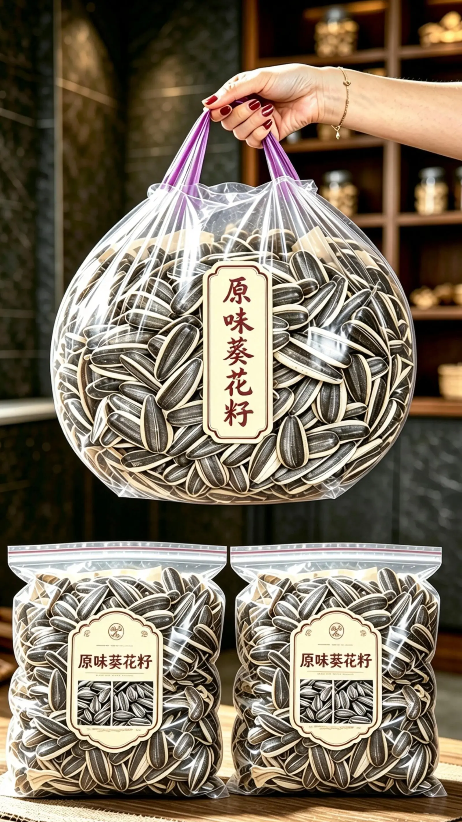 这款瓜子，口感还不错 ，果仁饱满香脆，没有多余重调味，居家追剧