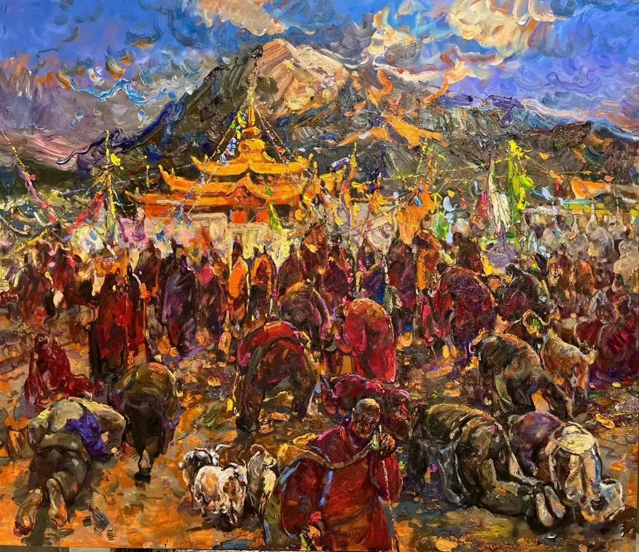 张继渝老师绘画作品欣赏
色达系列 布面油画 160x140cm