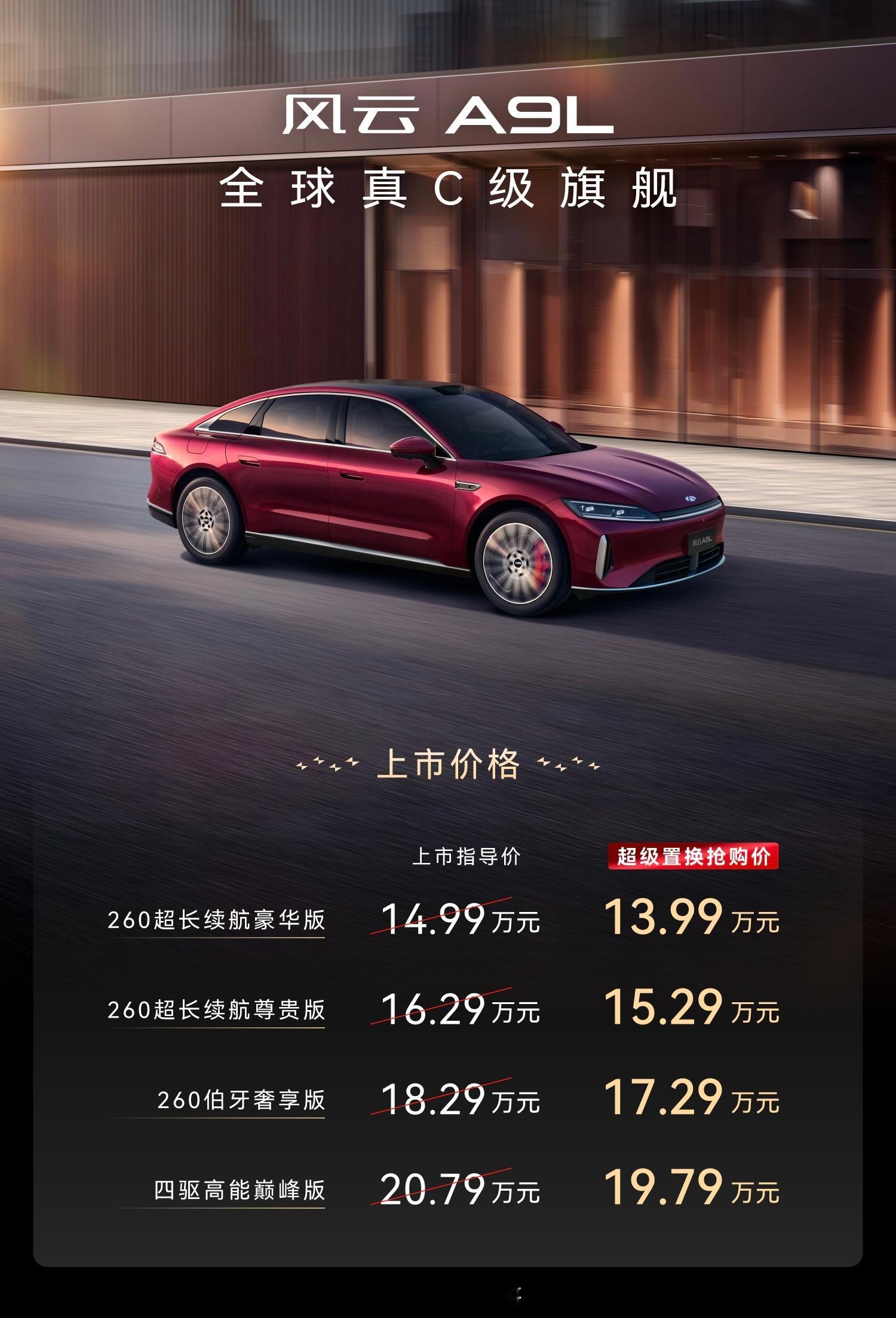 奇瑞风云A9L正式上市了，享受置换补贴后起售价来到了13.99万，顶配20万不到