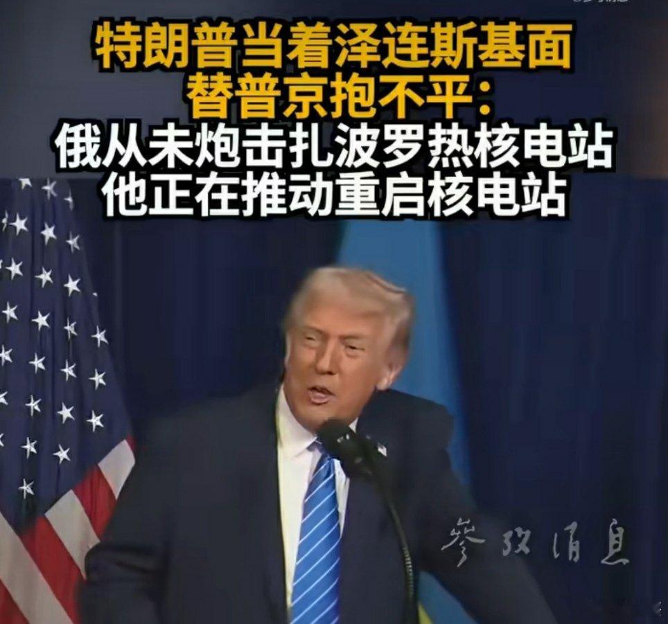 【特朗普当着泽连斯基面替普京抱不平：俄从未炮击扎波罗热核电站 他正在推动重启核电