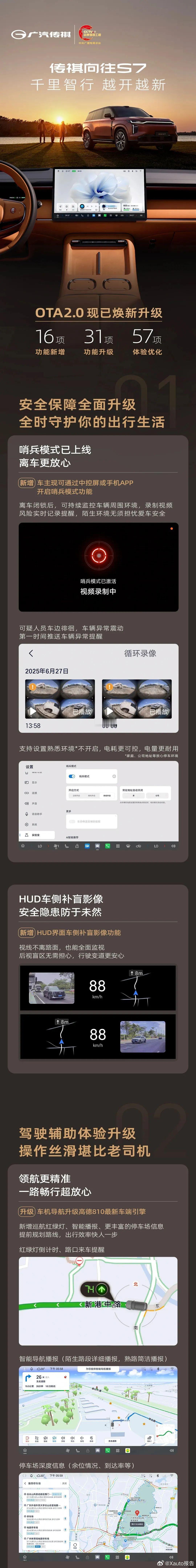 一图读懂广汽传祺向往s7 OTA 2.0现已开启推送！广汽传祺向往s7代言人贾乃