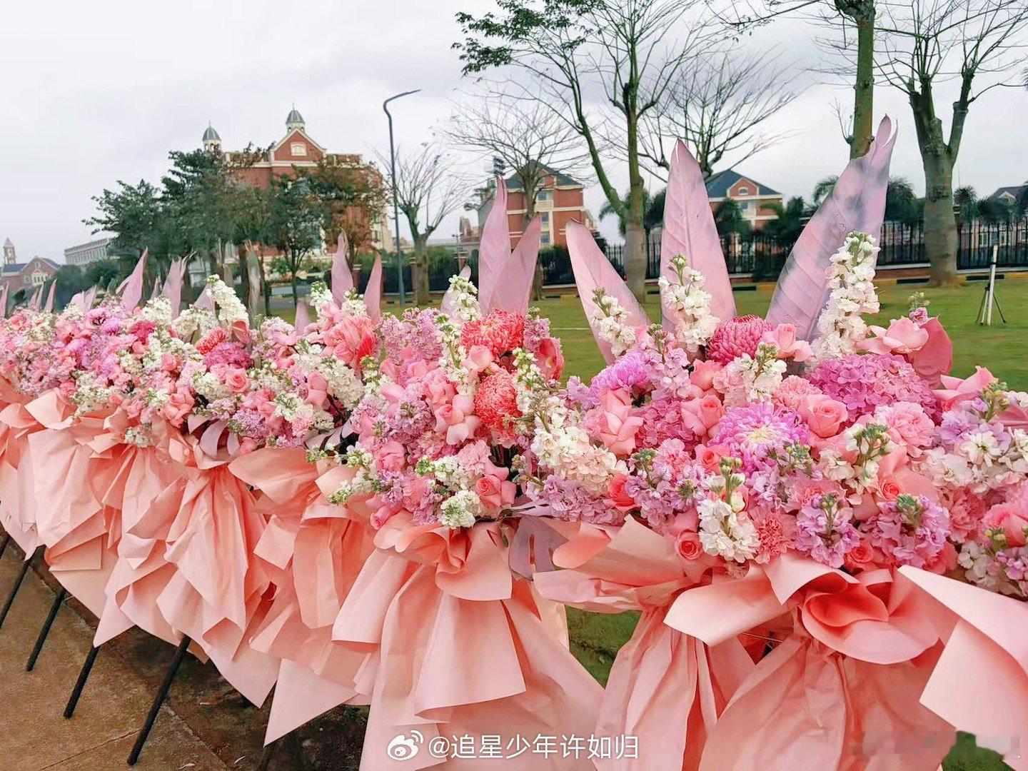 杨博文新剧开机收到了161个花篮 谁说爱意无形？杨博文的粉丝用行动让它“有型”！