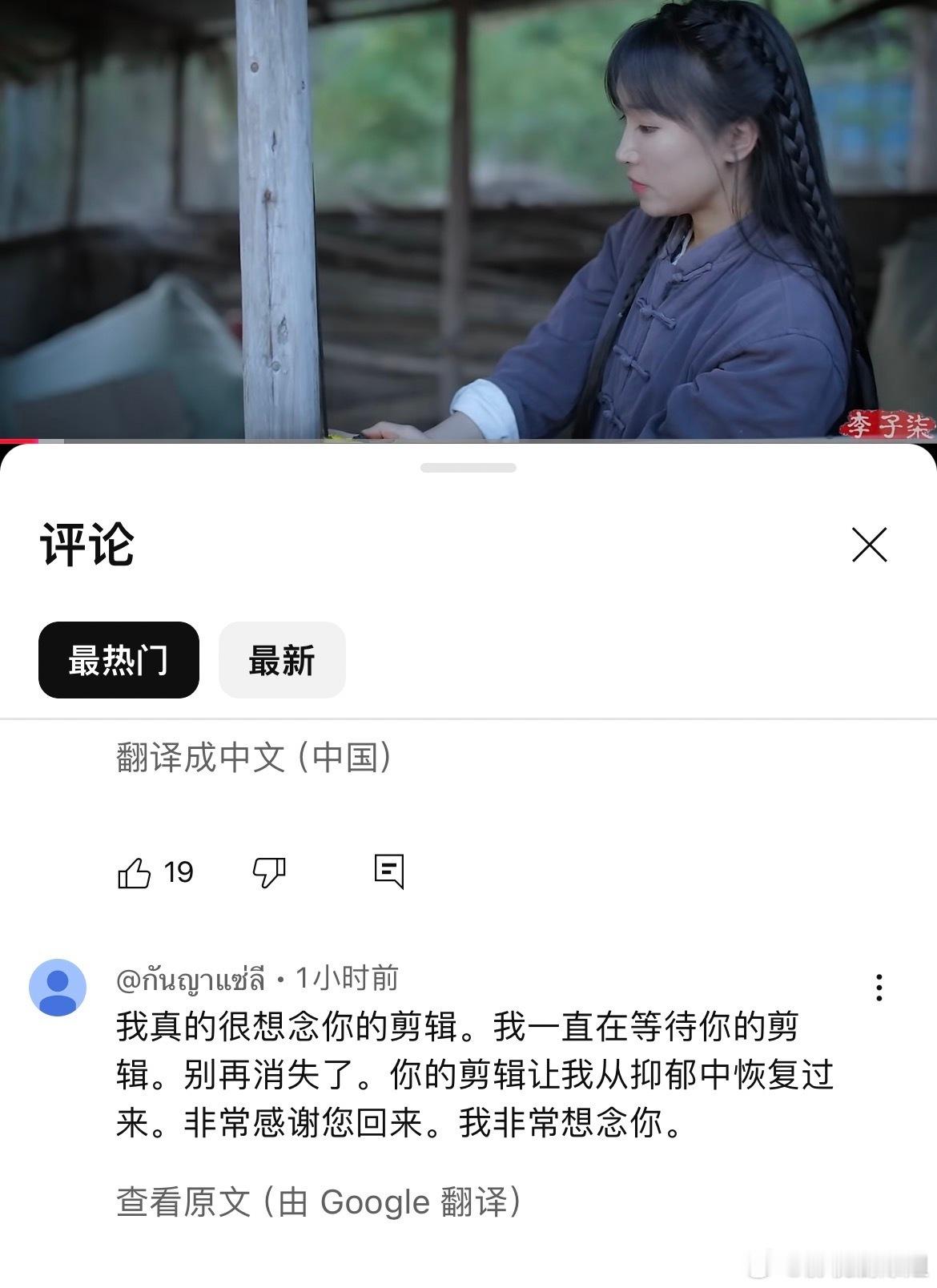 看外国网友对李子柒的评论，人类的审美是相通的。 ​ ​​​