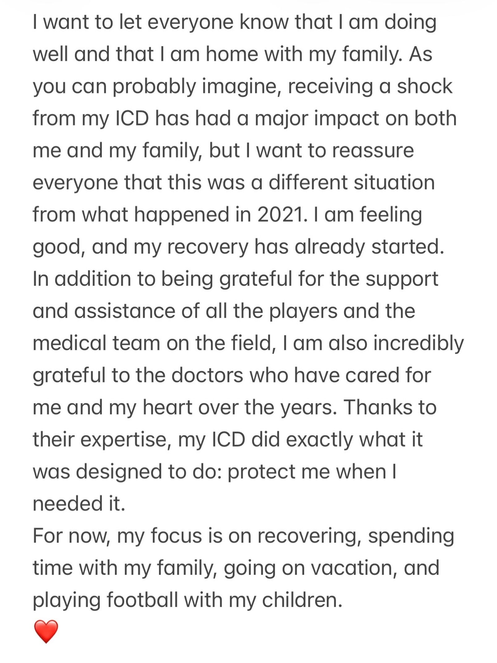 ExSpurs 埃里克森IG：我想让大家知道我目前状态很好，已经回家和家人在一起
