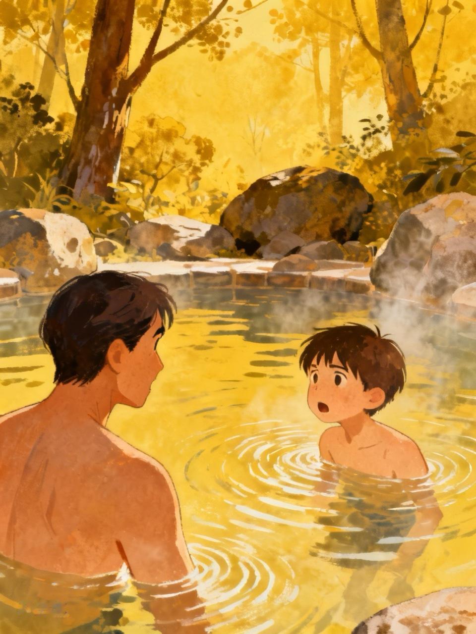 现在泡温泉都这么刺激了？孙先生带9岁儿子去广州增城的三英温泉度假酒店泡温泉，本想