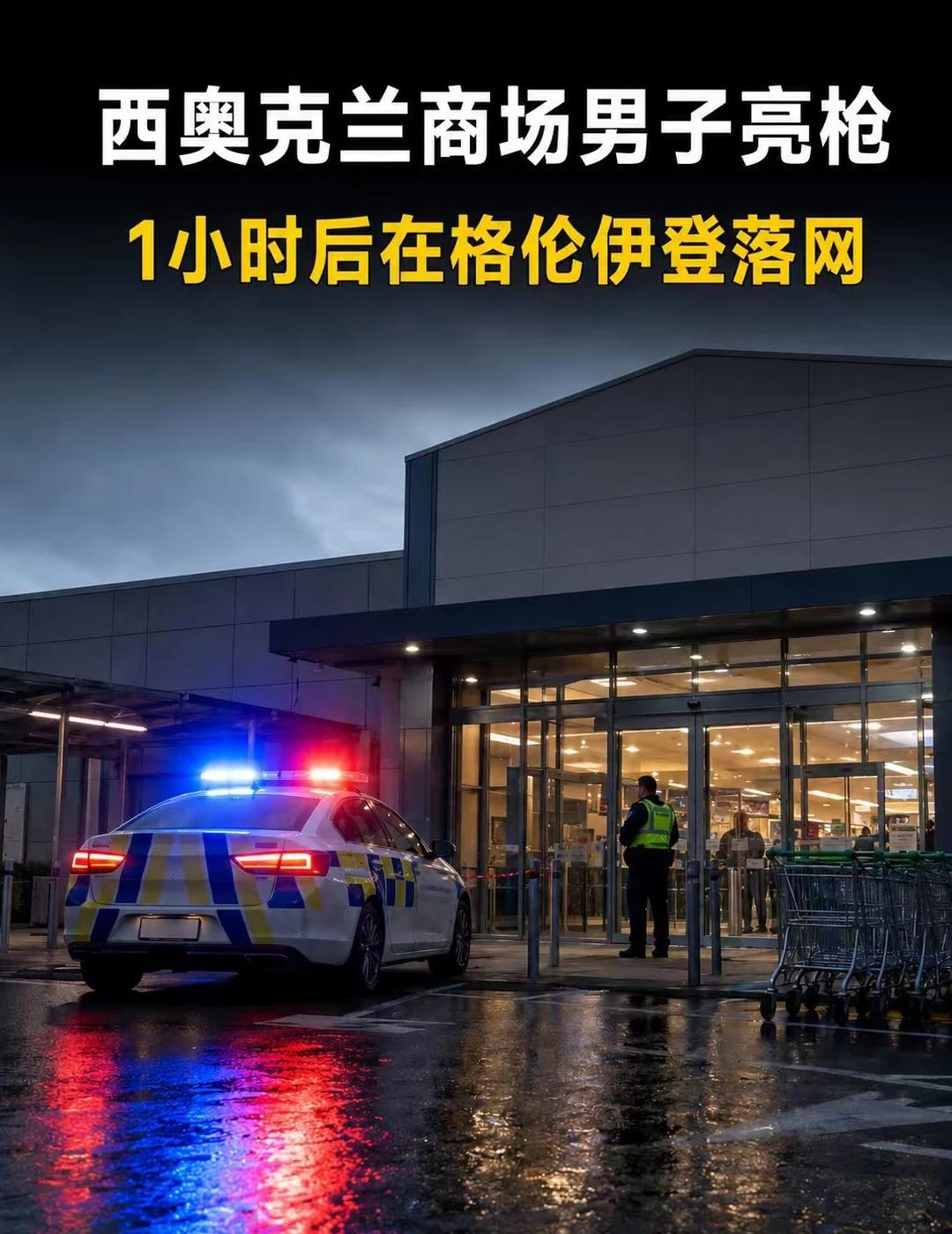 奥克兰商场男子亮枪拿走卫衣，1小时后落网
奥克兰New Lynn的 Lynn M
