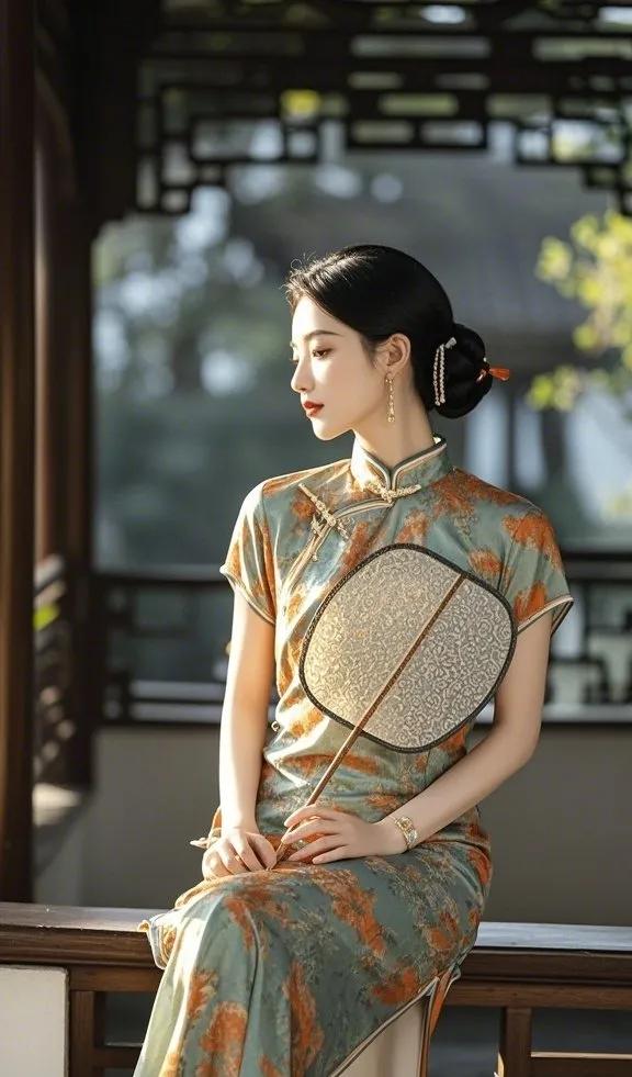 复古旗袍美人，优雅端庄，韵味十足。🐝旗袍美人 优美旗袍少女 优雅旗袍美少女 高