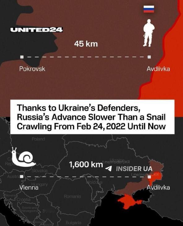 【俄军推进速度比比预期要慢。】如果一个从 2022年 2 月 24 日开始算，它