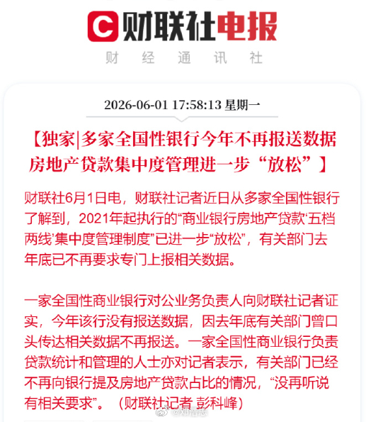 【房地产贷款集中度管理进一步“放松”】2021年起执行的“商业银行房地产贷款‘五