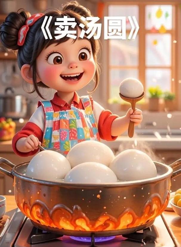 卖汤圆  
卖汤圆 卖汤圆
小二哥的汤圆是圆又圆
一碗汤圆满又满
三毛钱呀买一碗