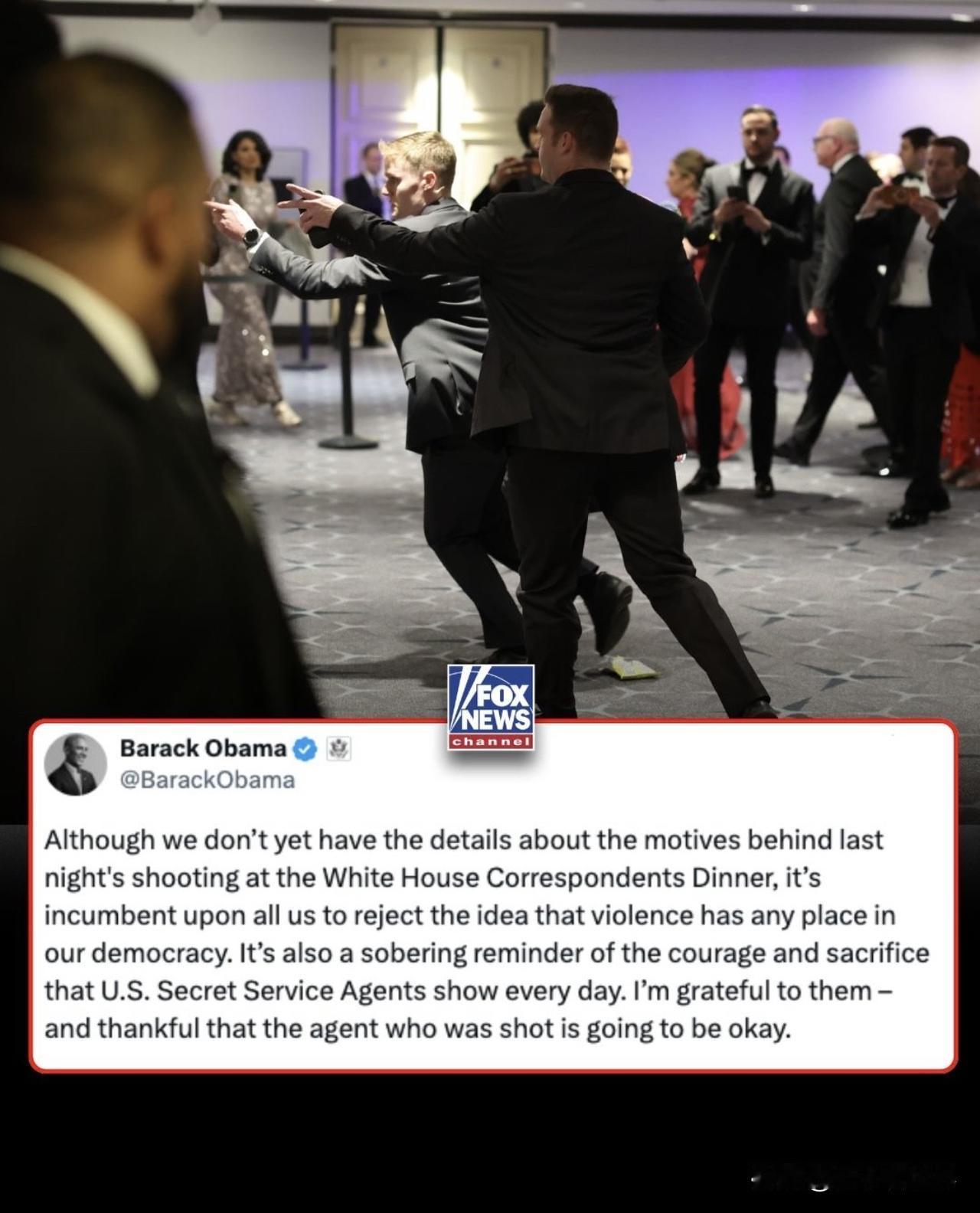美國前總統奧巴馬發聲譴責衝擊白宮晚宴的搶手。
Foxnews Former ：P