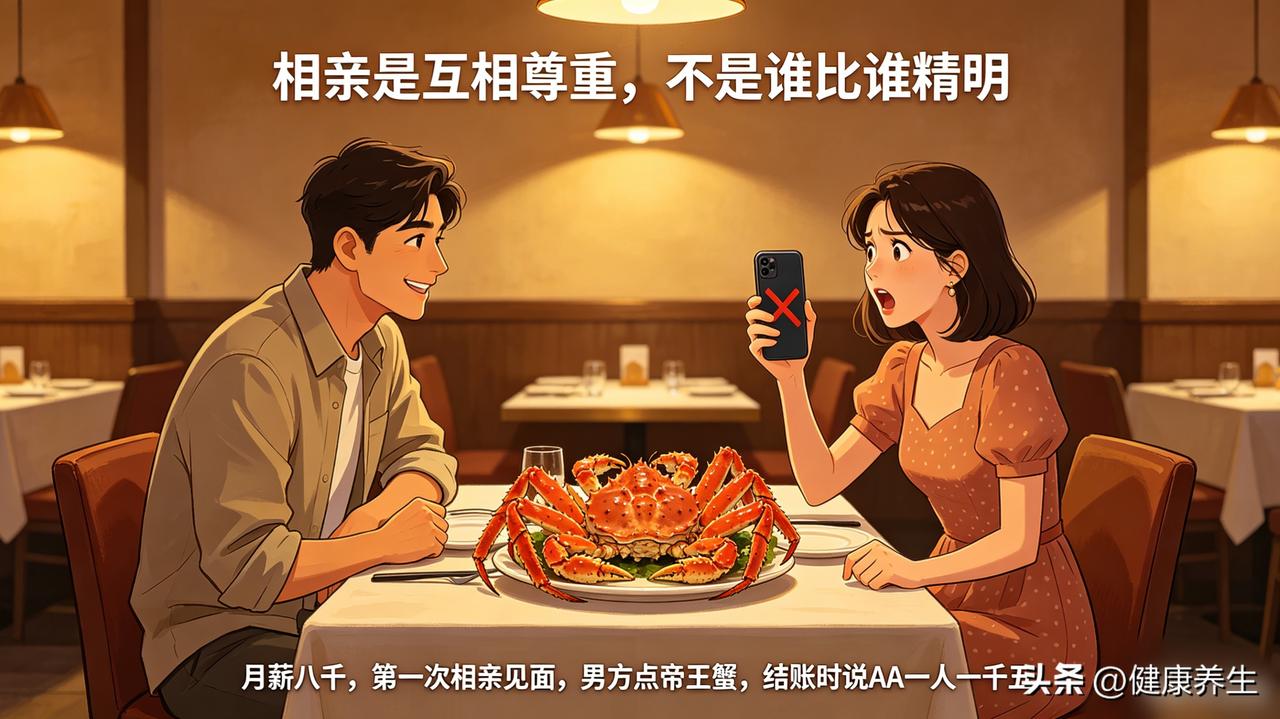 相亲男点帝王蟹让我AA，拉黑后他反说我小气？

月薪八千，第一次见面，他上来就点