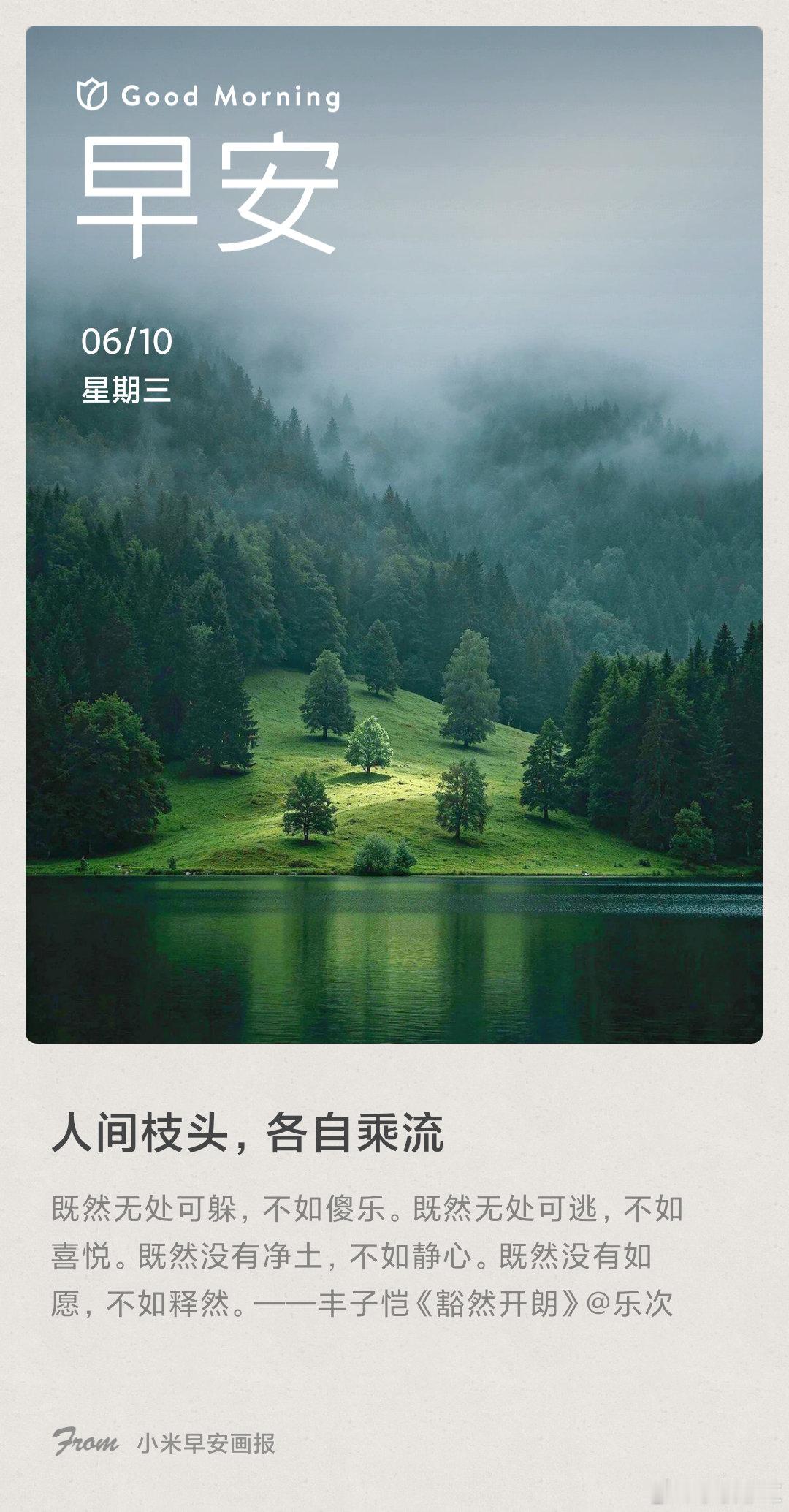 小米画报 人间枝头，各自乘流： 既然无处可躲，不如傻乐。既然无处可逃，不如喜悦。