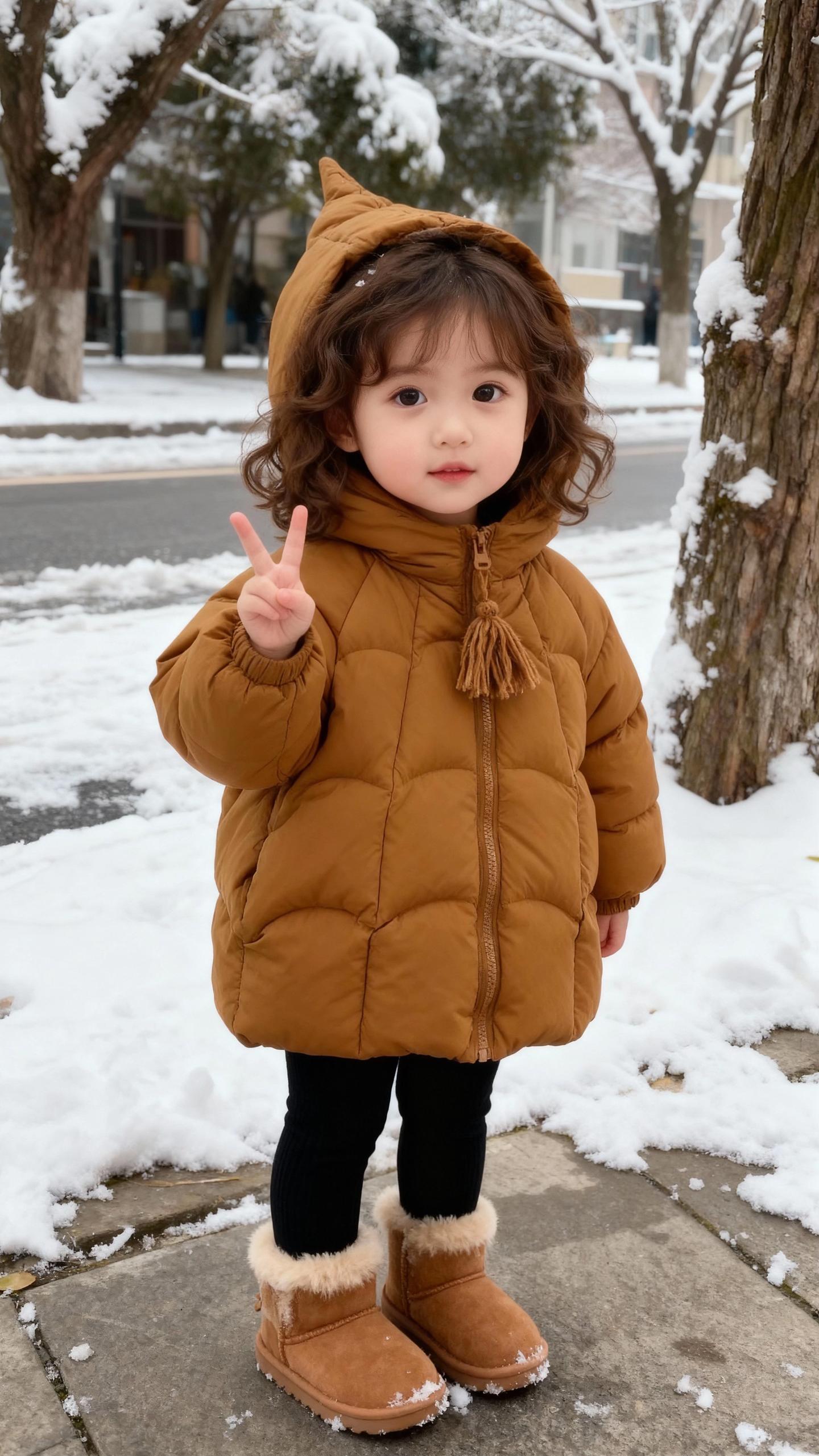 给女鹅买的南瓜精灵棉服真的可爱到爆啦！