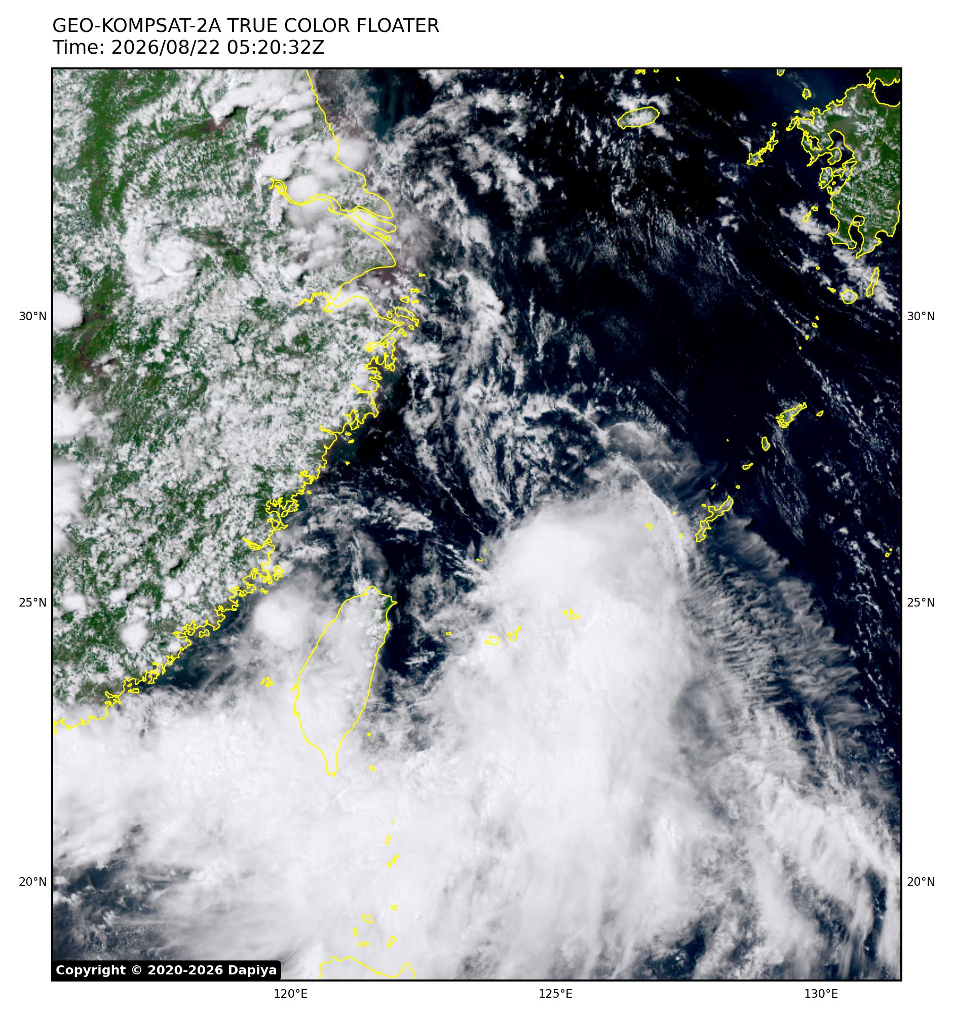 台风台风简拉维 今年第20号台风简拉维在东海南部海域生成。未来将向偏西方向移动，