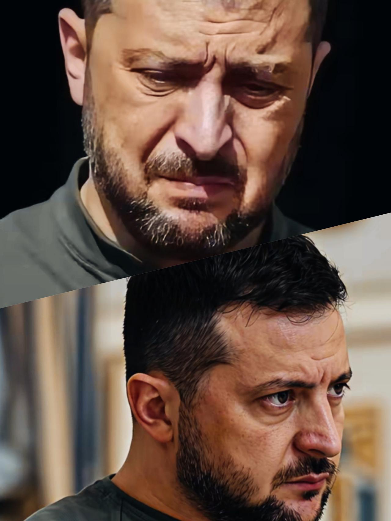 泽连斯基的表情是一种什么样的心情呢？
泽连斯基的眉头紧皱，是不是更多的是无奈啊？