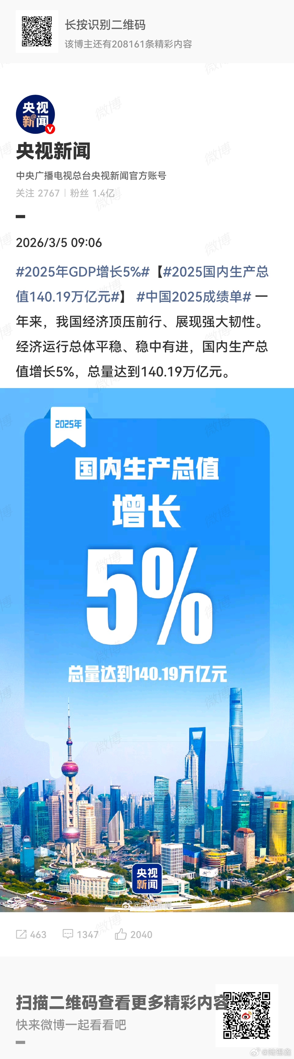 2025年GDP增长5%  实属不易！勤劳勇敢的中国人民最伟大！2025国内生产