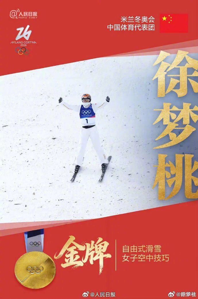 【祝贺！#徐梦桃发博纪念自己的卫冕时刻#】5届奥运，20余载坚守，米兰冬奥会上徐